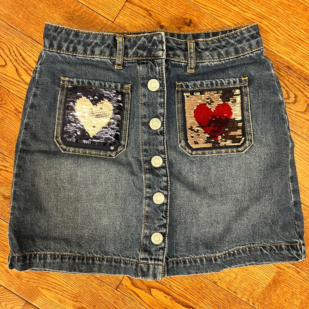 GAP Kids Button Front Jean Skirt